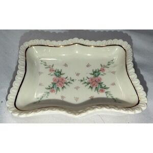 Vintage PETITE ROSE by LENOX 3.5x2.5 SMALL Rectangular TRAY Discontinued